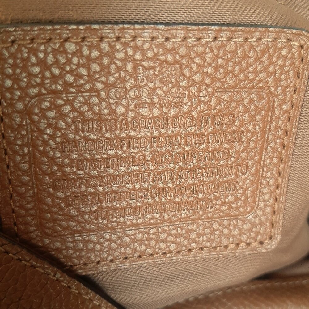 Coach Edie 31 Camel Tan Pebbled Leather Gold Tone Hardware Shoulder Bag - Picture 12 of 16